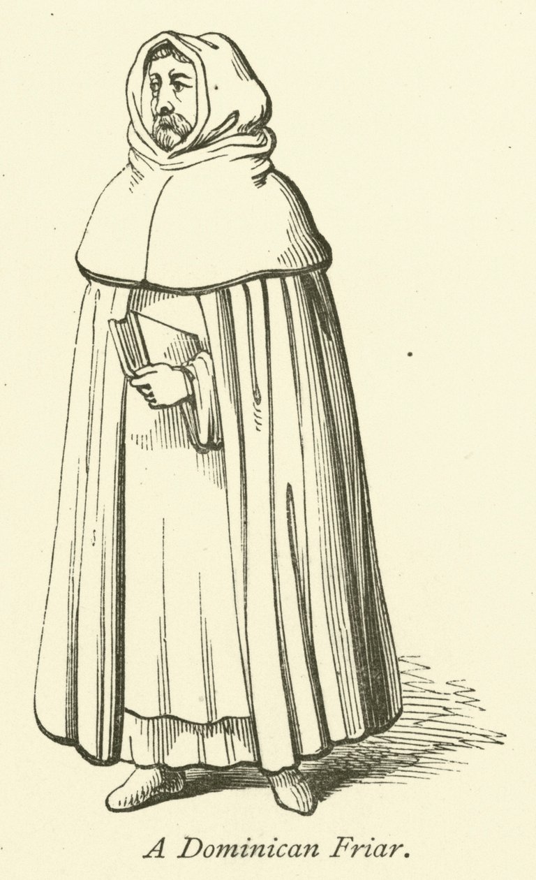 Een Dominicaanse broeder (gravure) door English School