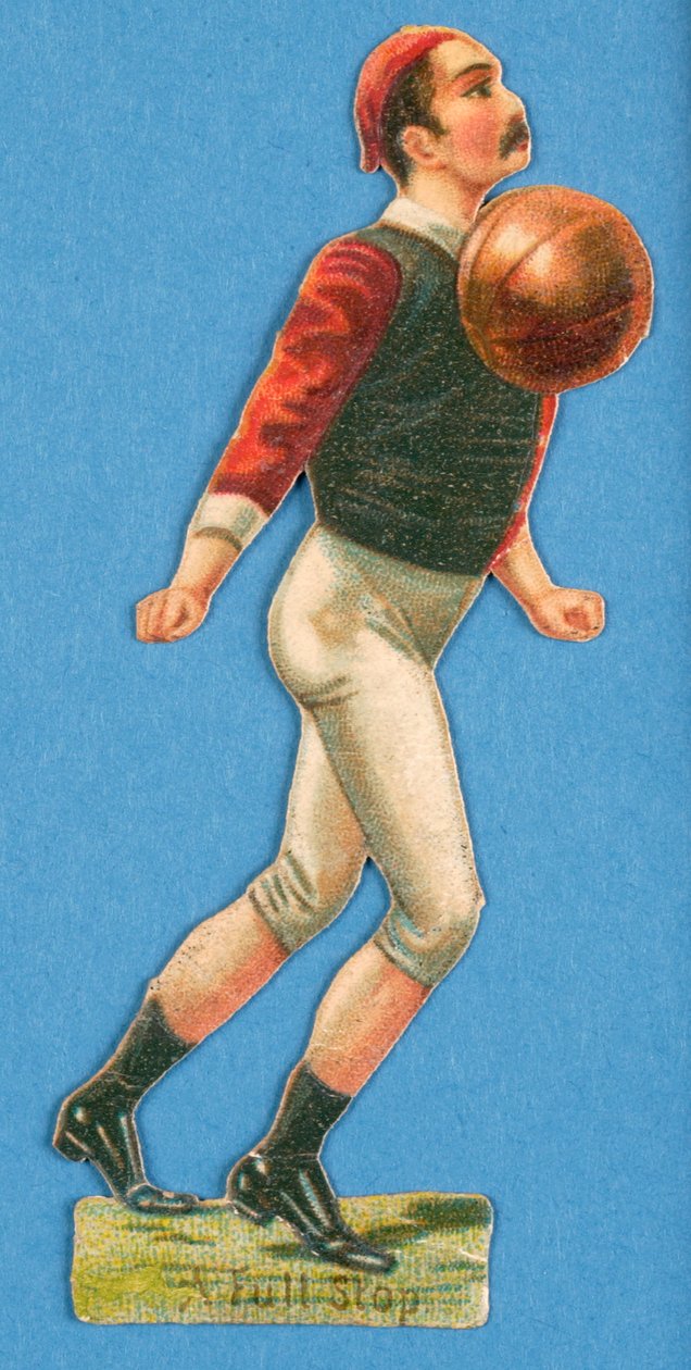 Een punt, uitsnede van een voetballer, 1880s-90s door English School