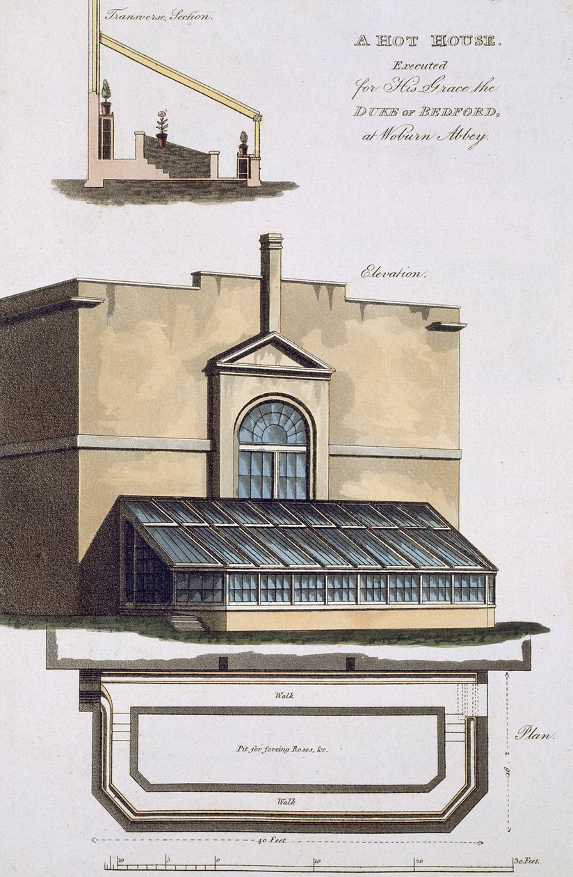 Een Kas uitgevoerd voor zijn Genade de Hertog van Bedford bij Woburn Abbey, 1806 door English School