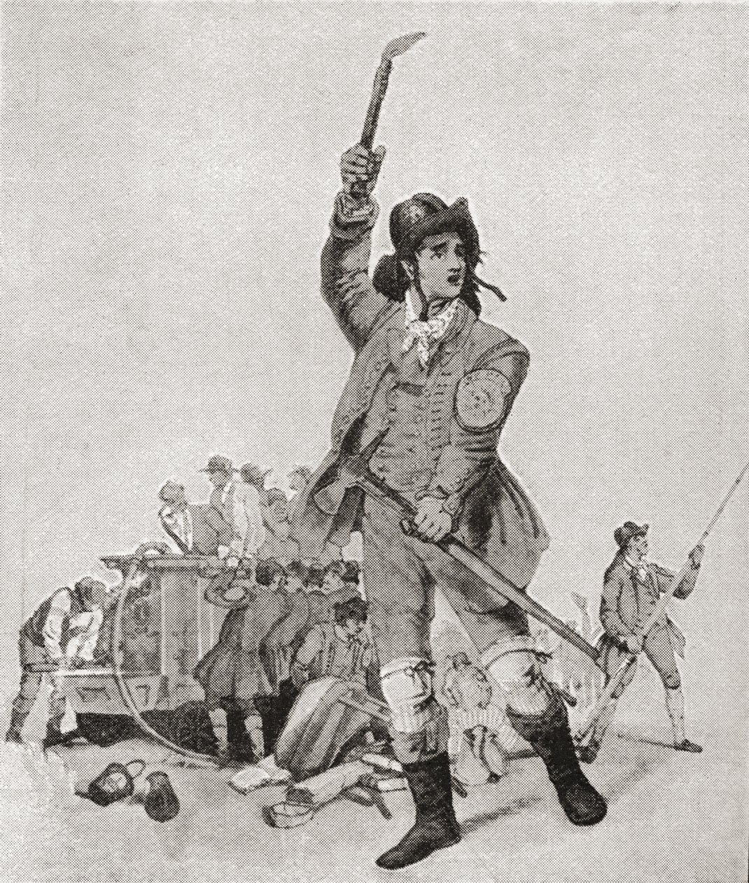 Een Londense brandweerman in de jaren 1790. Uit The Strand Magazine gepubliceerd in 1897. door English School