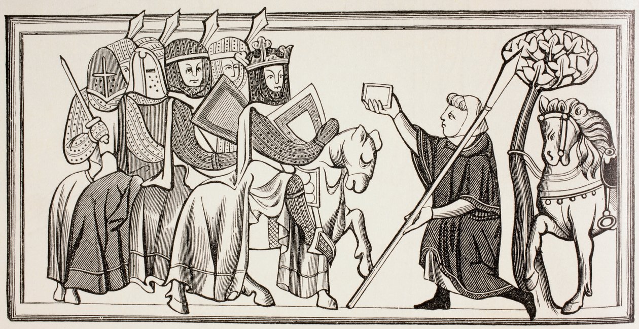 Een Boodschap wordt gebracht aan een Koning en zijn Leger, ca. 1880 door English School