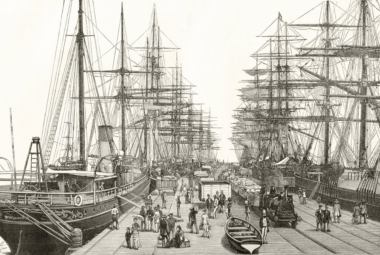 Een spoorwegpier in Melbourne, uit 