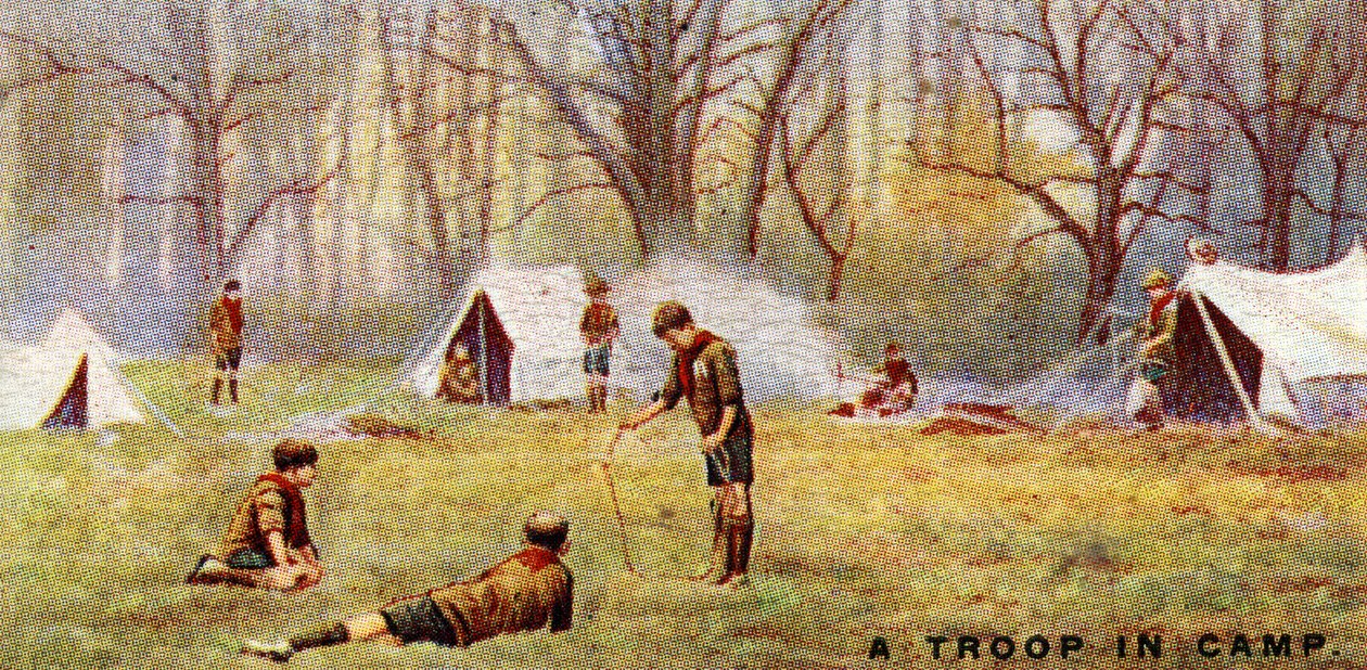 Een Scout Troep in Kamp, 1929 door English School
