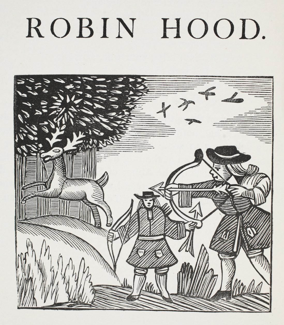 Een waar verhaal van Robin Hood, illustratie uit Chap-books van de achttiende eeuw door John Ashton, uitgegeven 1882 door English School