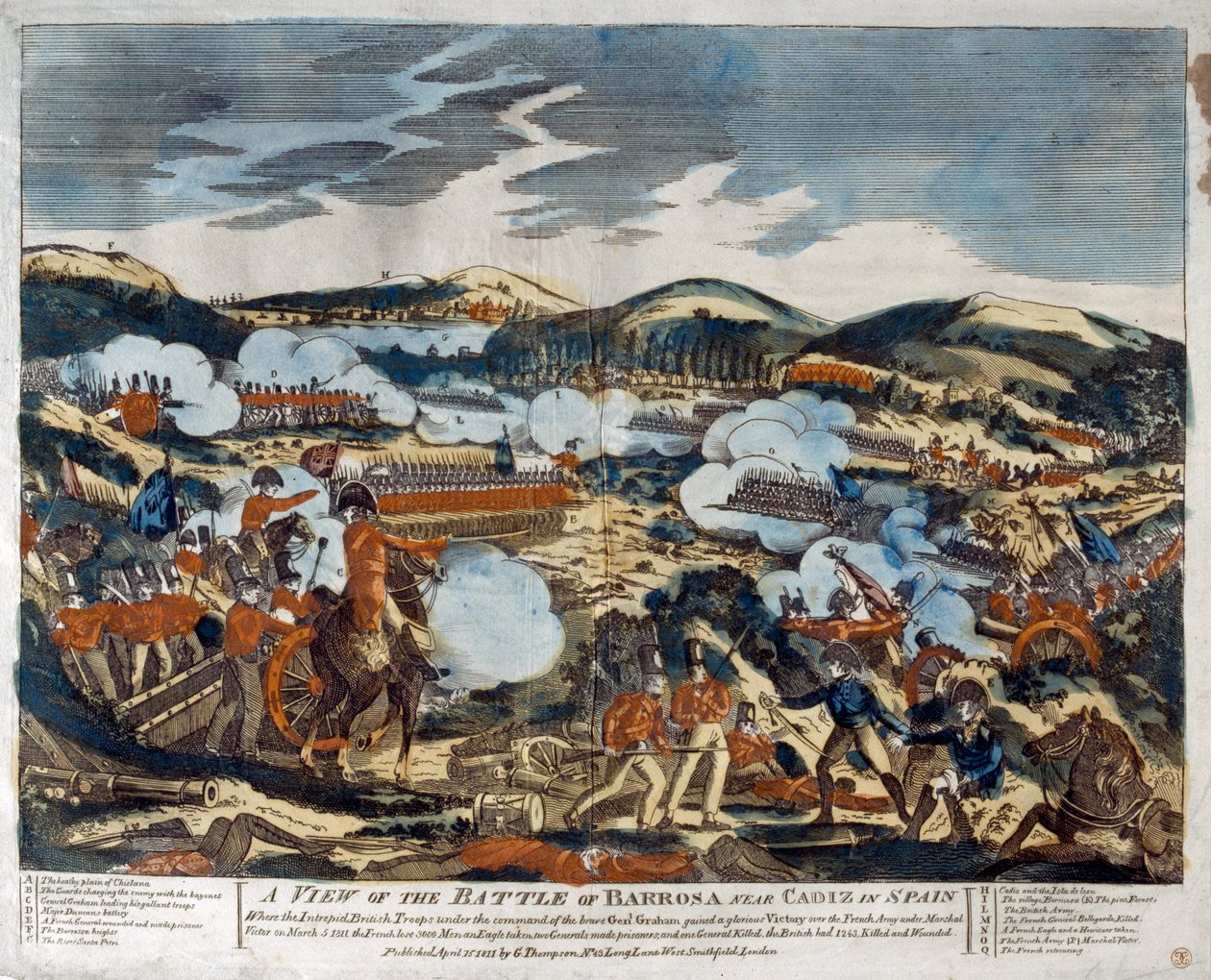Een Zicht op de Slag bij Barossa, 1811 door English School