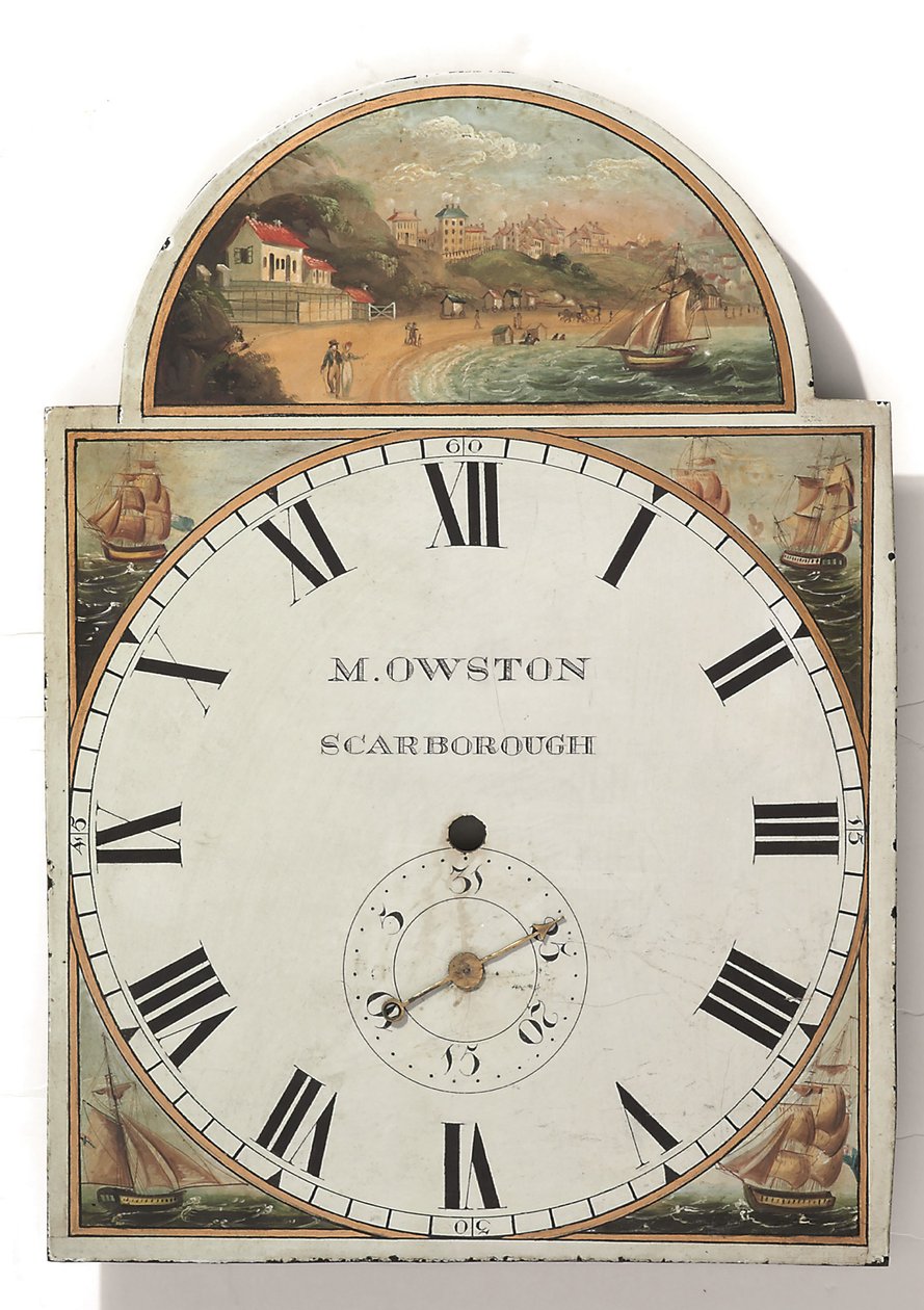 Een laat George III of Regency beschilderde lange staande klok wijzerplaat, ca.1810 door English School