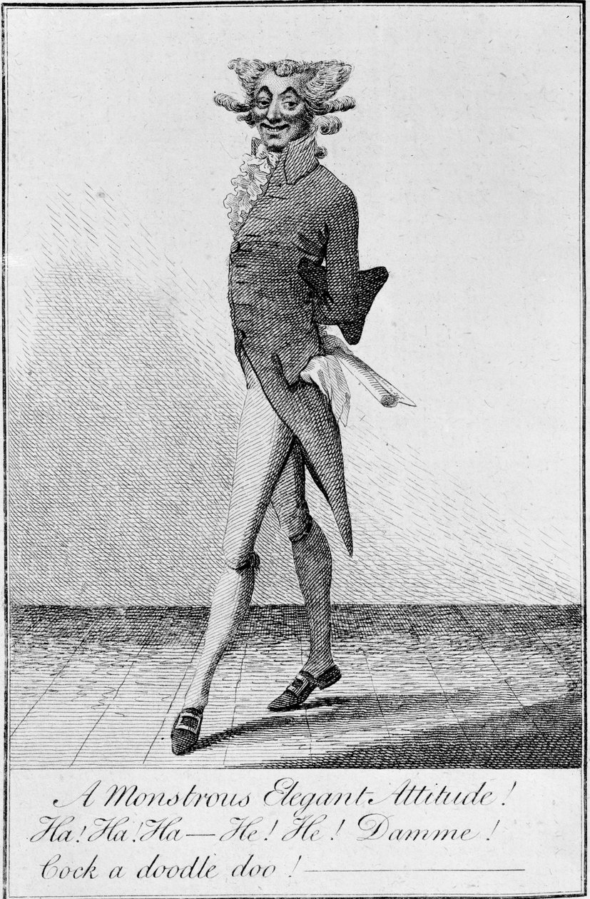 Een monsterlijk elegante houding! 1790 (ets) door English School