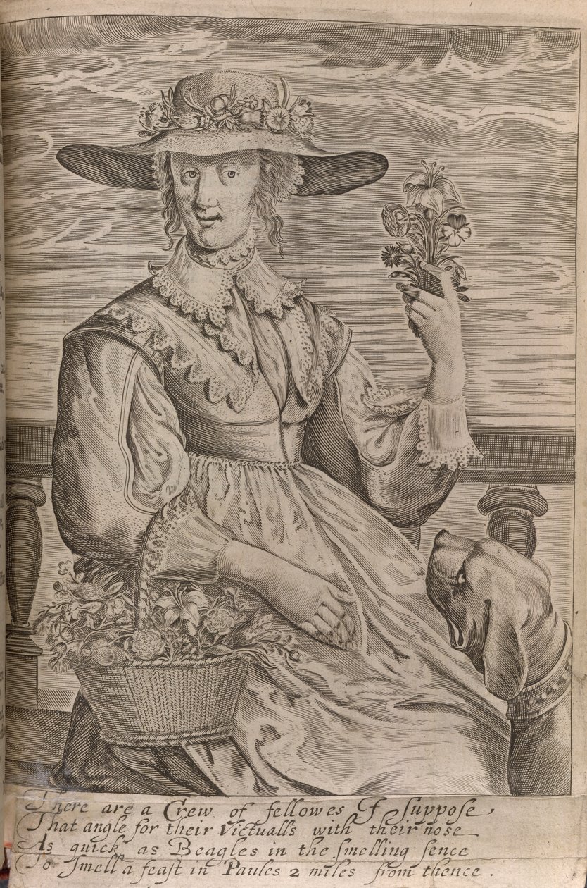 Een vrouw met bloemen, illustratie uit 