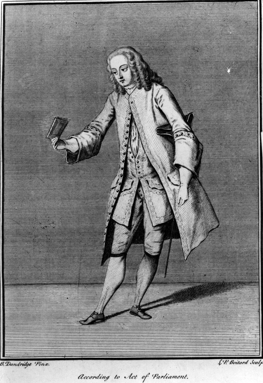 Volgens de wet van het parlement, gemaakt door Louis Phillippe Boltard na Bartholomew Dandridge, 1737 door English School