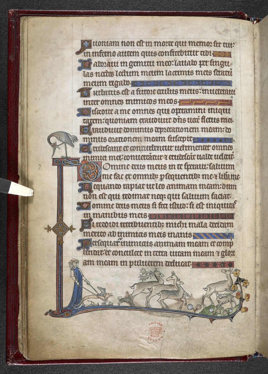 Psalm met marginale uitbreiding die gedeeltelijke rand vormt, ca. 1284-1316 door English School