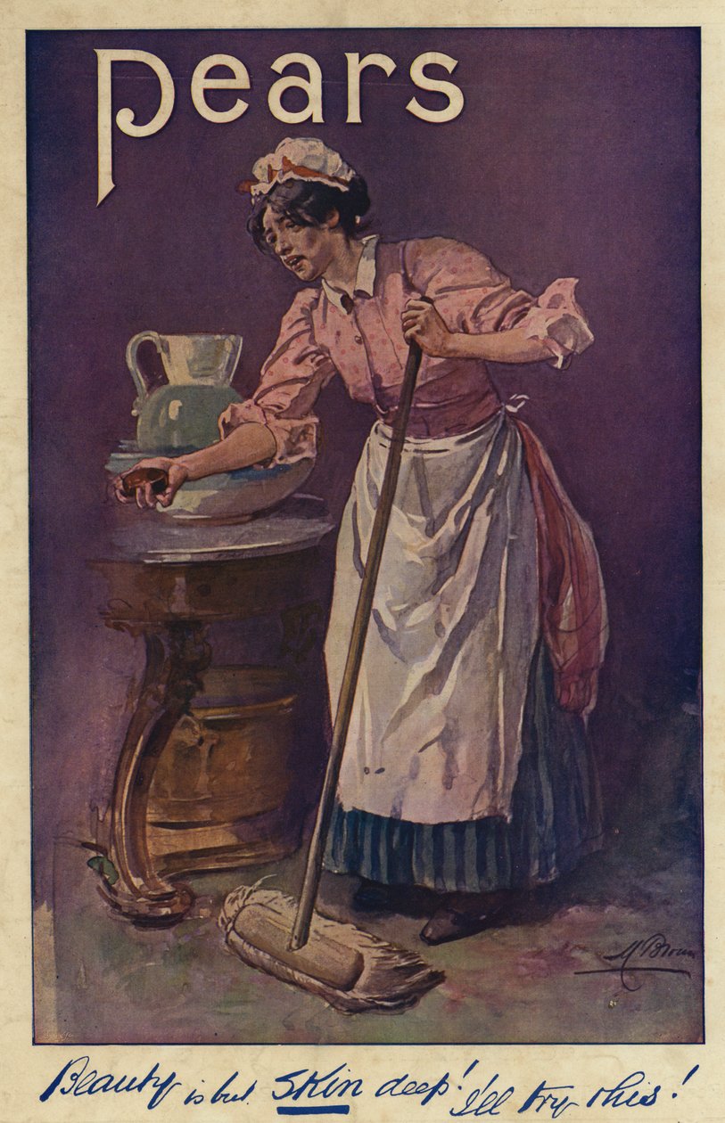 Advertentie, Perenzeep (kleurenlitho) door English School