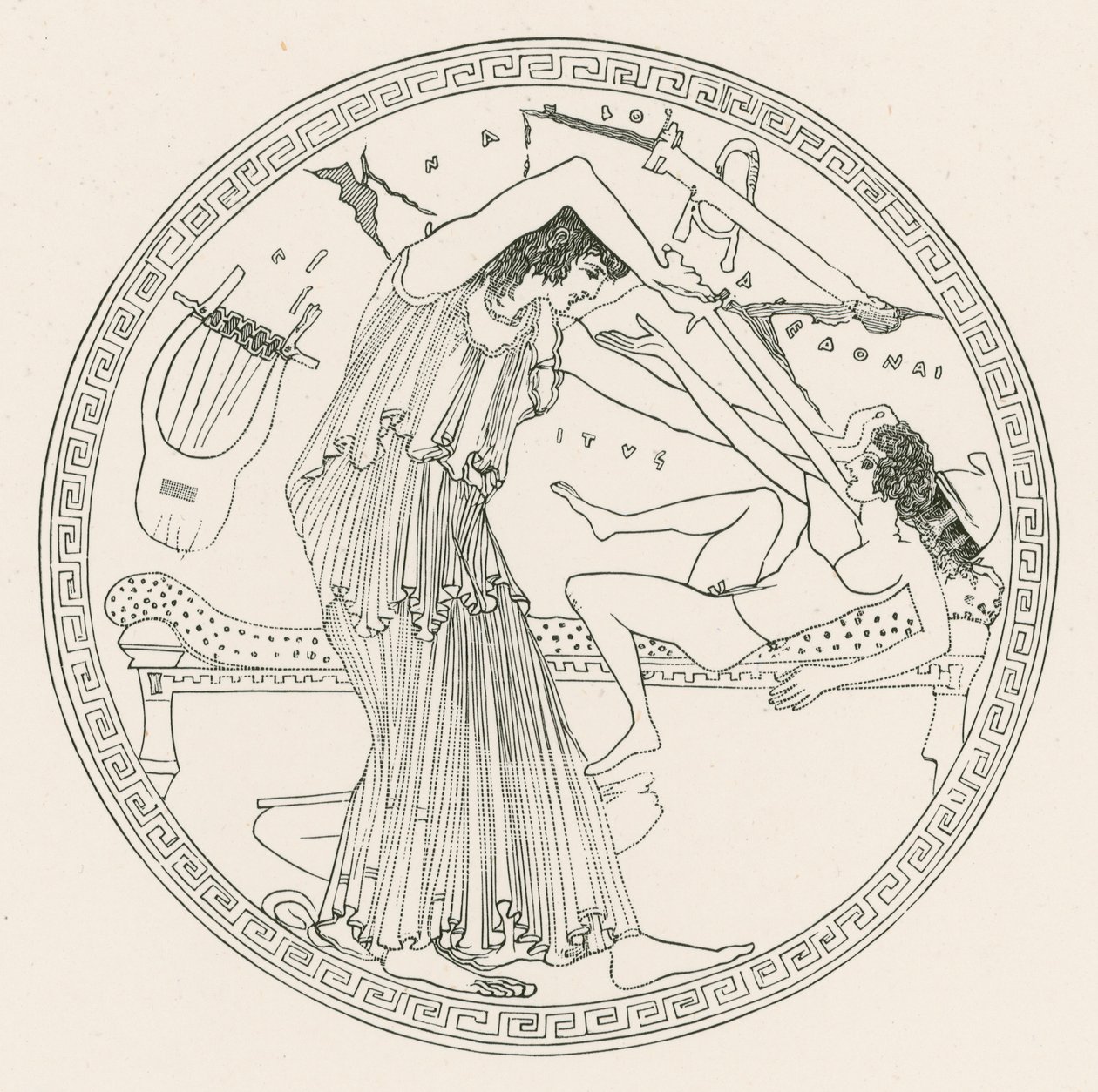 Aedon doodt Itys (gravure) door English School