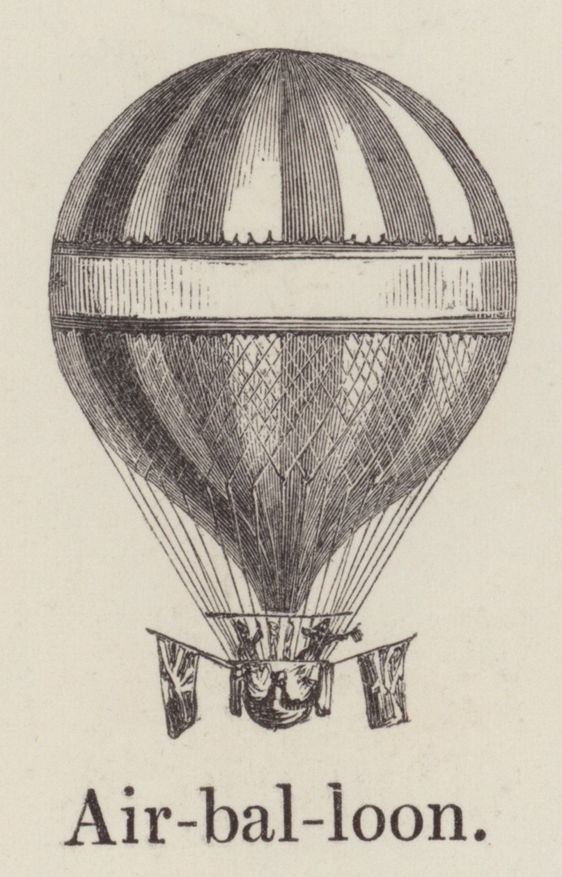 Luchtballon (gravure) door English School