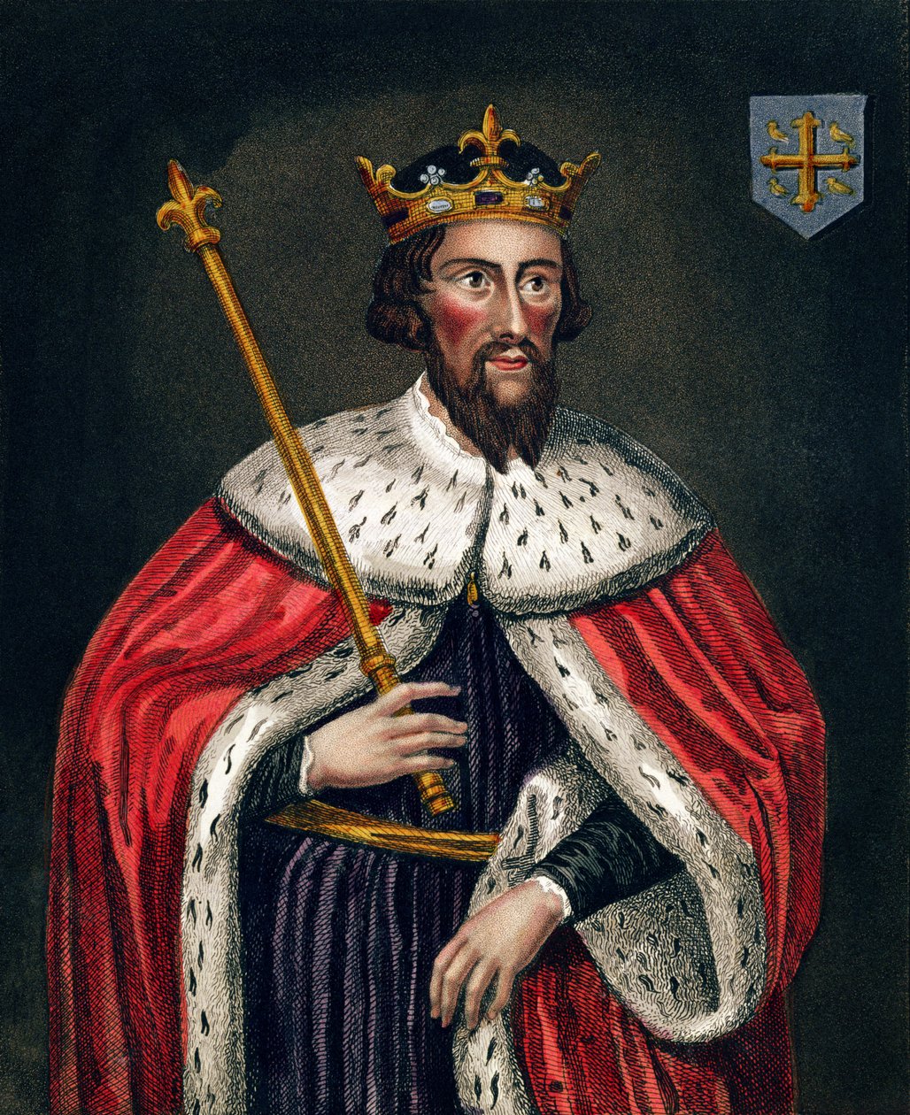Alfred de Grote (849-99), naar een schilderij in de Bodleian Gallery door English School