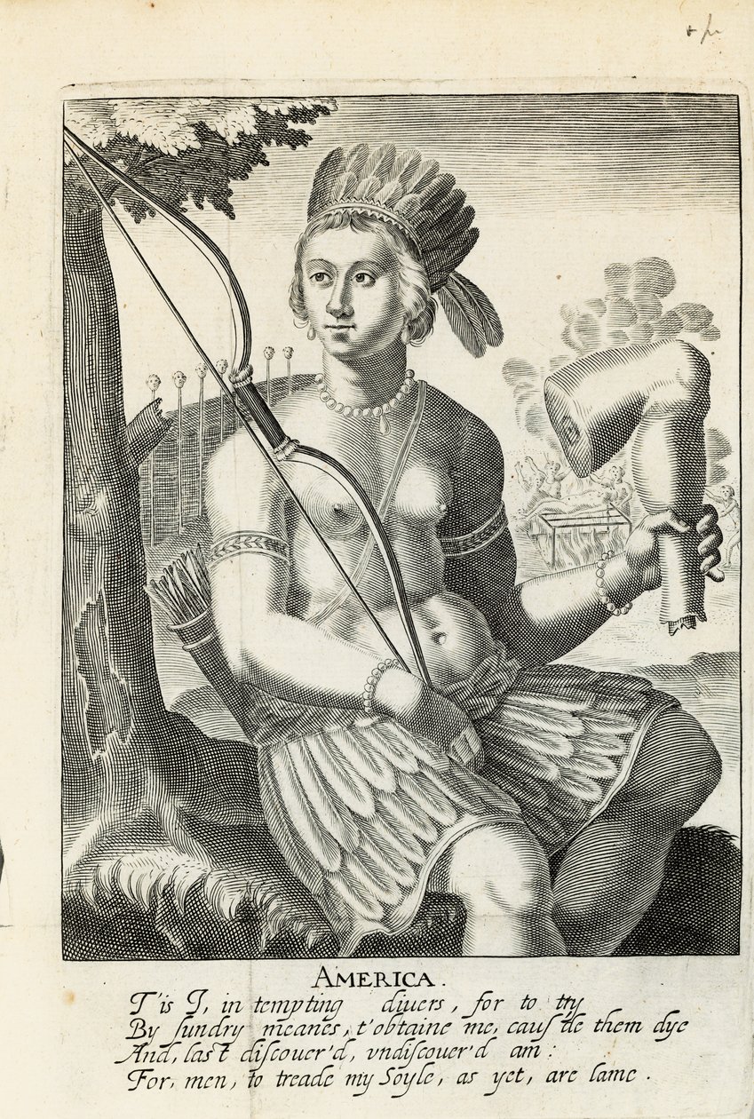 Amerika geschilderd naar het leven: De ware geschiedenis van de Spanjaarden in de veroveringen van de Indianen, door Sir Ferdinando Gorges en anderen door English School