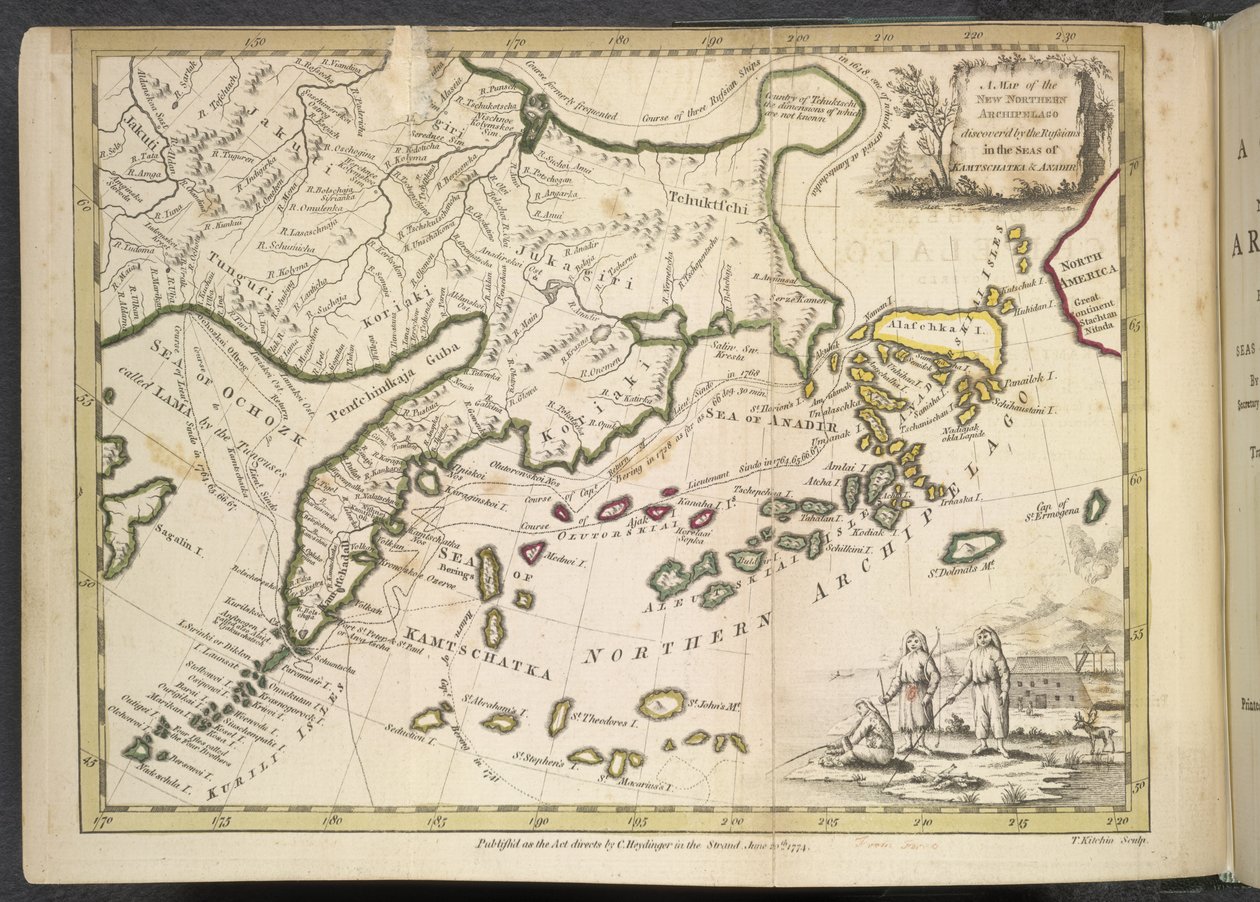 Een verslag van de nieuwe Noordelijke Archipel onlangs ontdekt door de Russen in de zeeën van Kamtsjatka en Anadir, door Jacob von Staehlin Storcksburg door English School