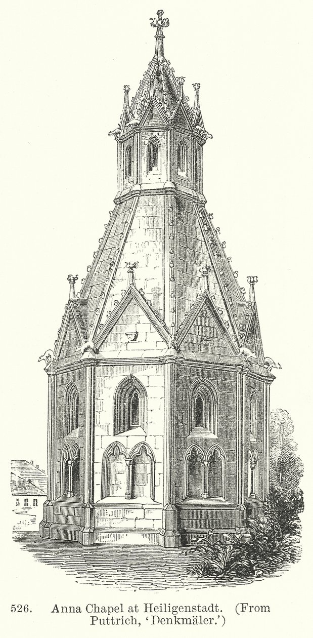 Anna Chapel at Heiligenstadt (engraving) door English School