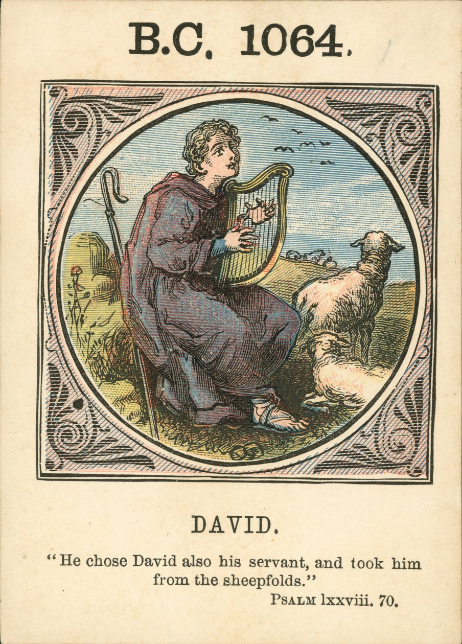 Anno Mundi: BC 1064, David (kleurenlitho) door English School
