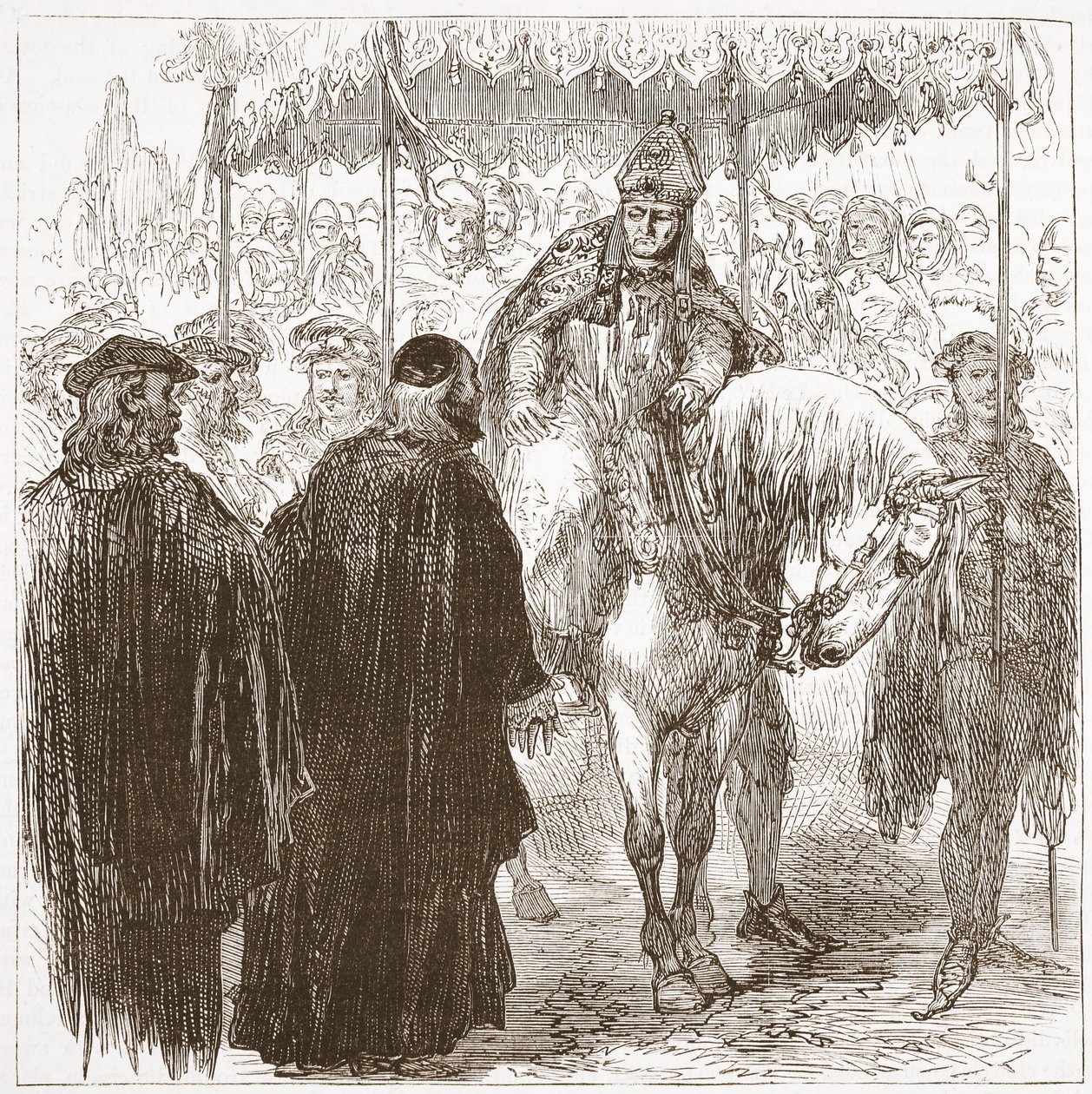 Aartsbisschop Arundel in Oxford, illustratie uit De Geschiedenis van het Protestantisme door James Aitken Wylie, 1878 door English School