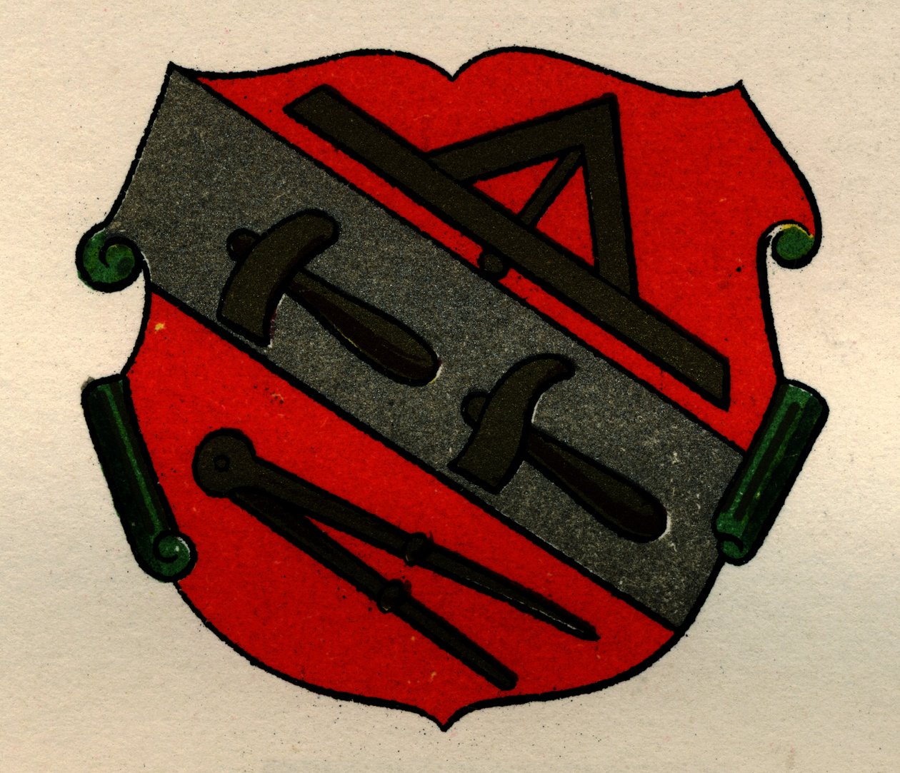 Wapens van de Steenhouwers van Straatsburg, uit The History of Freemasonry, volume II, uitgegeven door Thomas C. Jack, Londen, 1883 door English School
