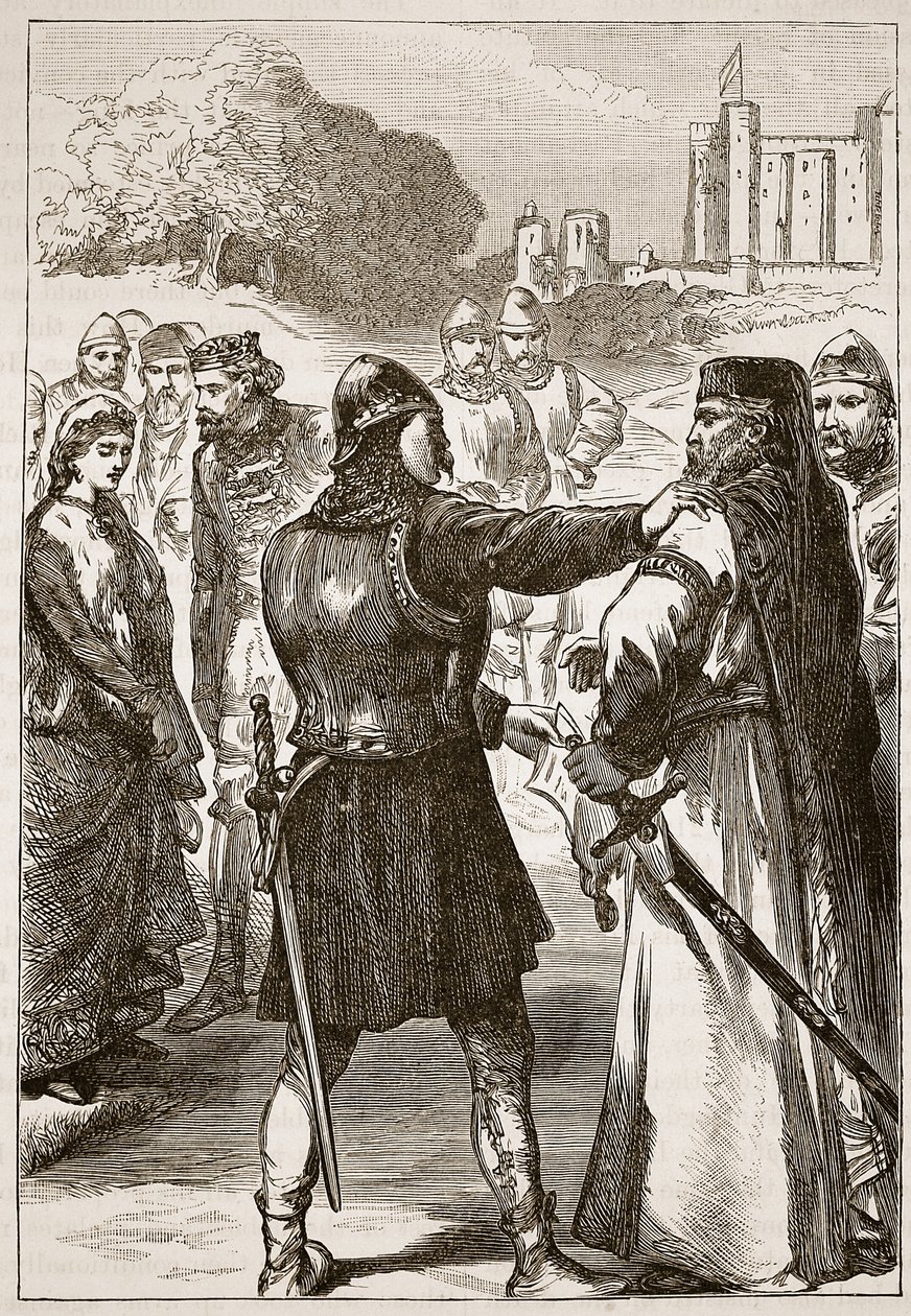 Arrestatie van de hertog van Gloucester, illustratie uit Cassells Geïllustreerde Geschiedenis van Engeland door English School