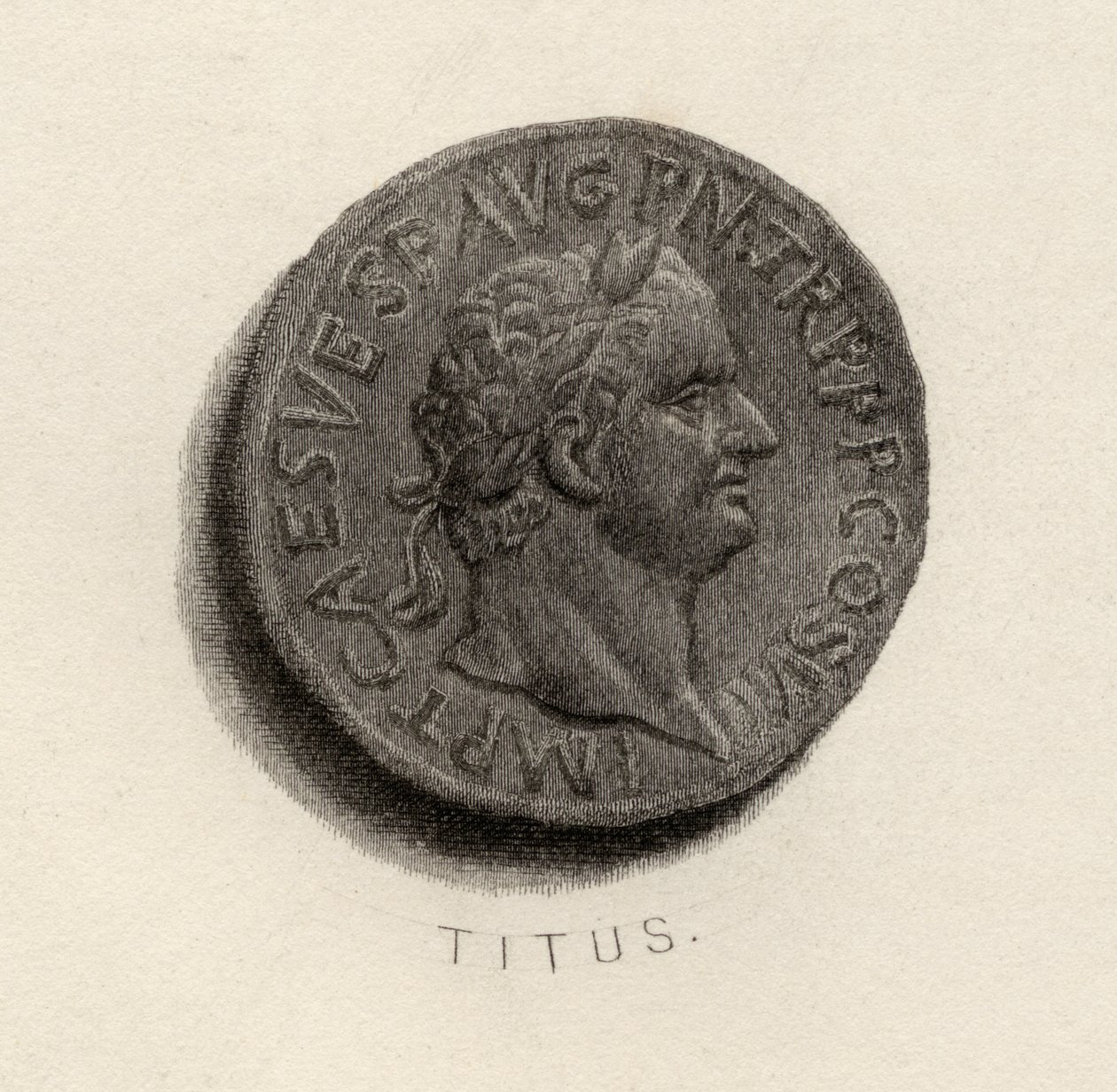 Aureus munt, uit het tijdperk van Titus Flavius Vespasianus door English School