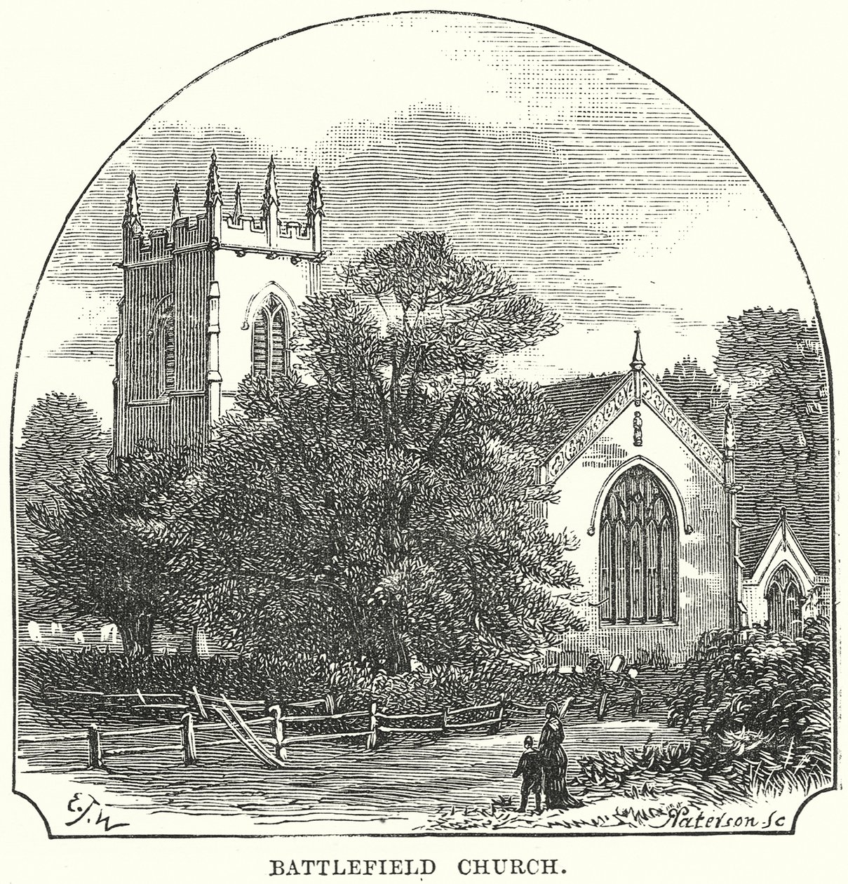 Slagveldkerk (gravure) door English School