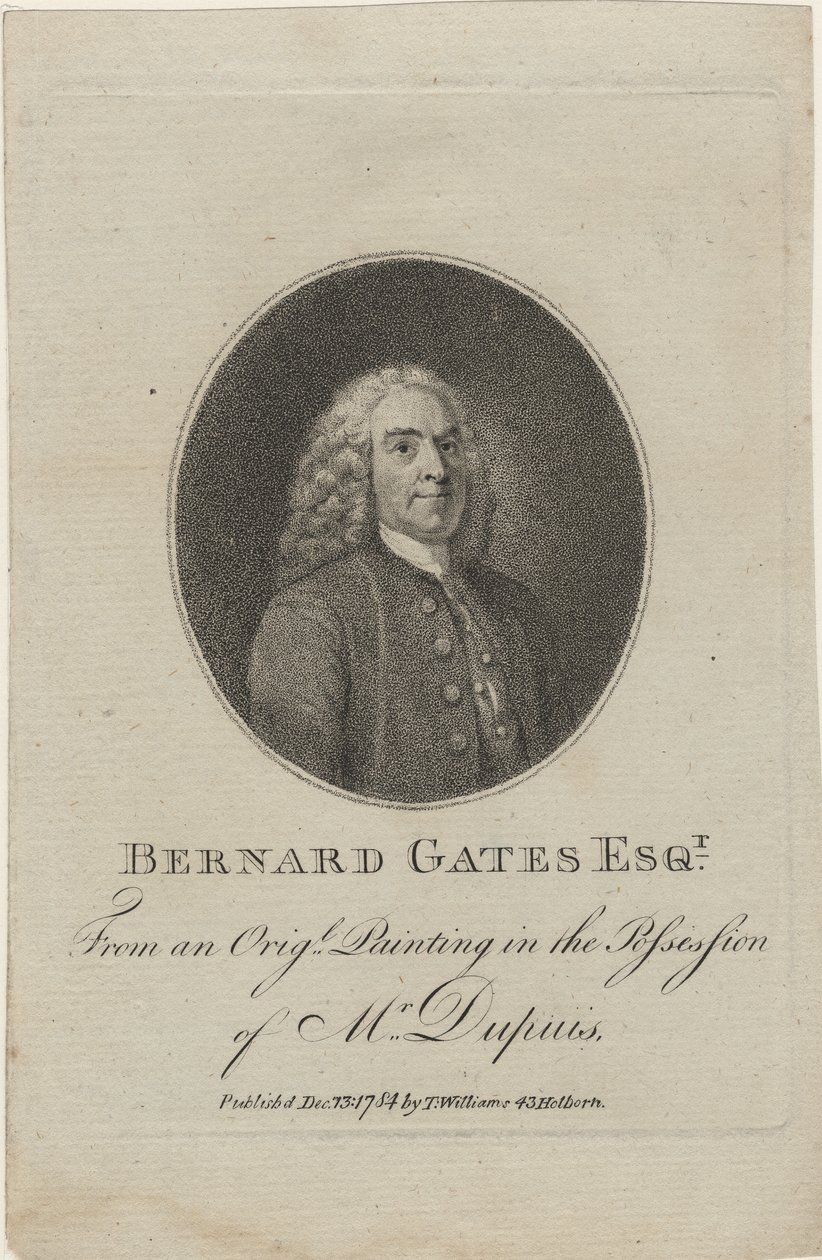 Bernard Gates, 1784 (stippele gravure) door English School