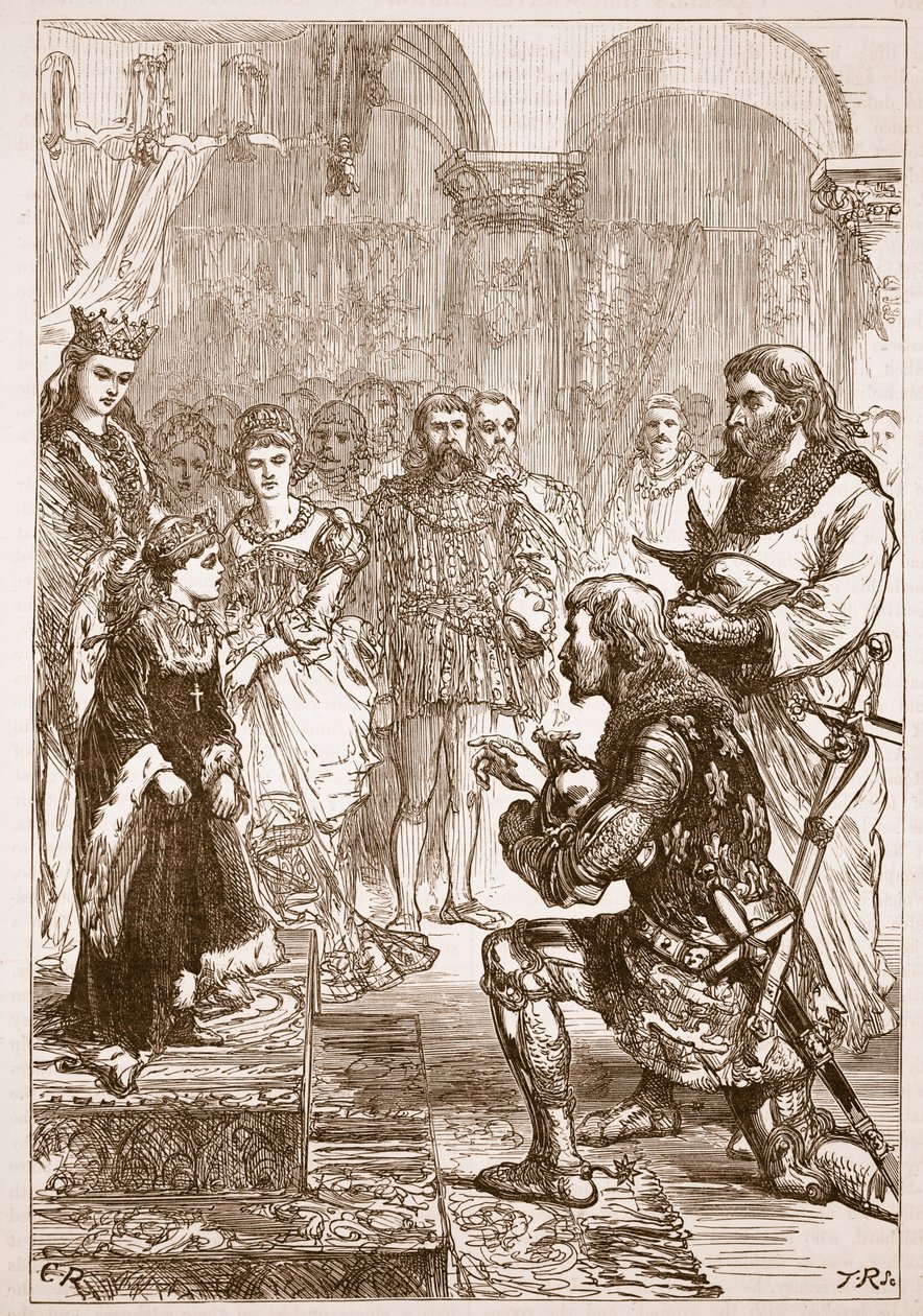 Verloving van prinses Isabella met Richard, illustratie uit Cassells Geïllustreerde Geschiedenis van Engeland door English School