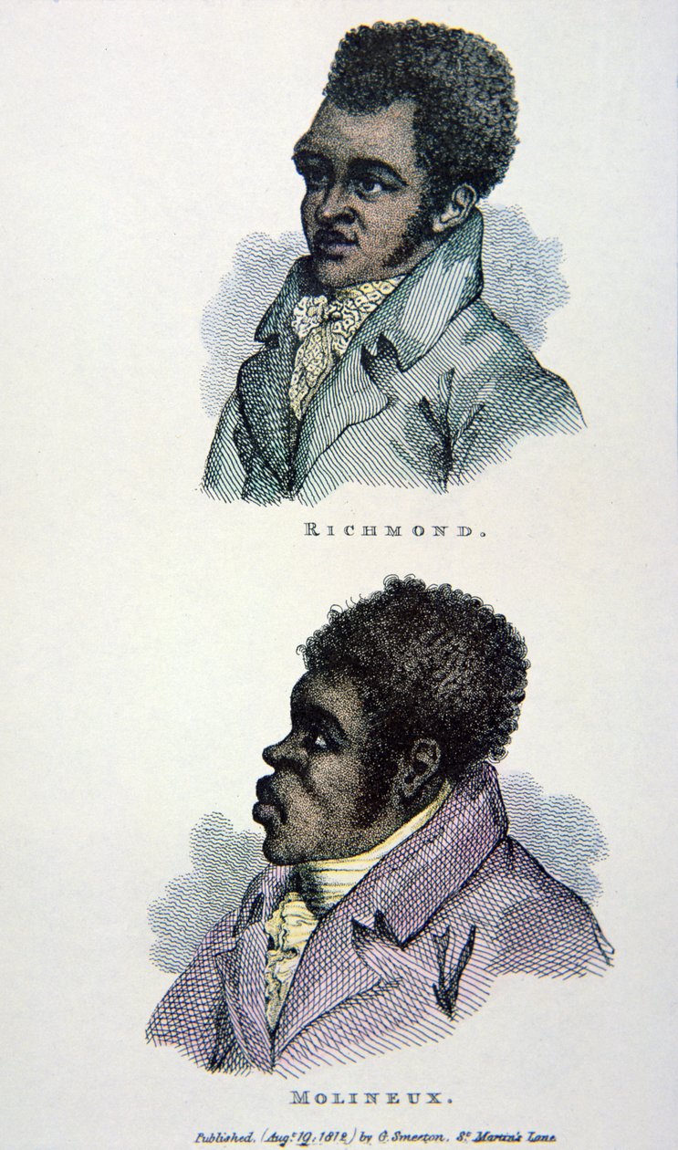 Bill Richmond en Tom Molineaux, prent gepubliceerd in 1812 door English School