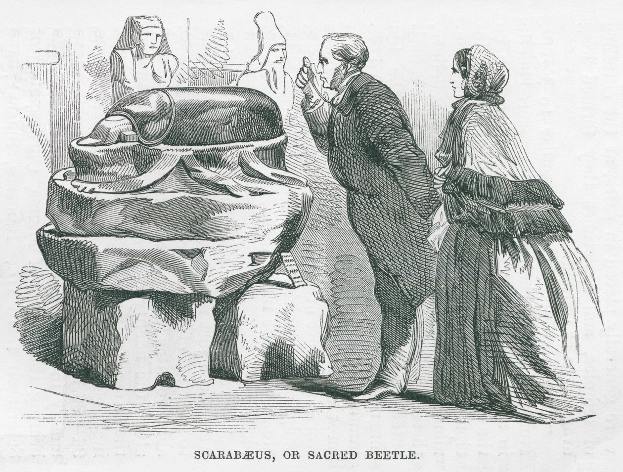 Brits Museum: Scarabaeus of heilige kever (gravure) door English School