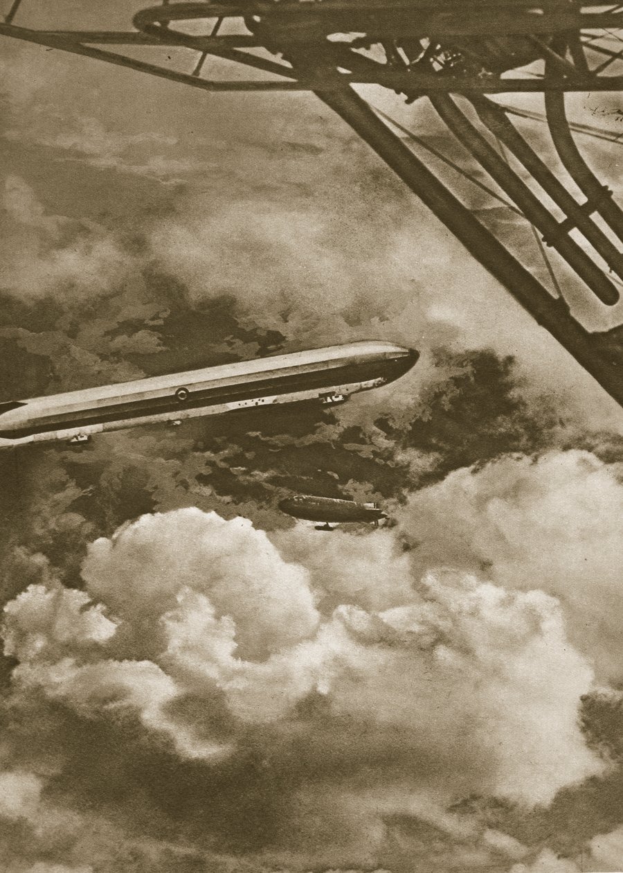 Britse luchtschepen van verschillende typen die als bewakers van de vloot dienden, 1914-19 door English School