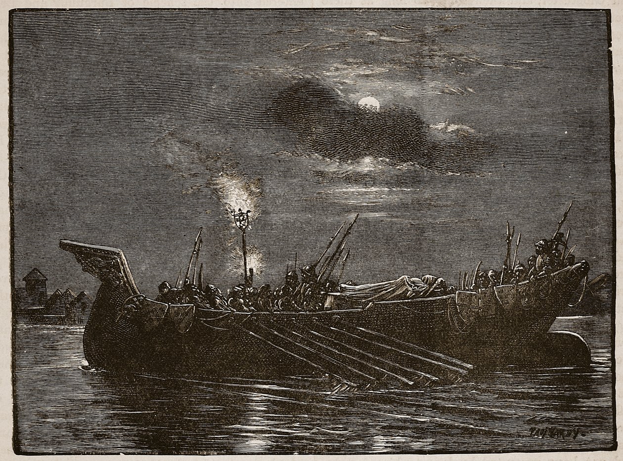 Begrafenis van koning Hendrik, illustratie uit Cassells Geïllustreerde Geschiedenis van Engeland door English School