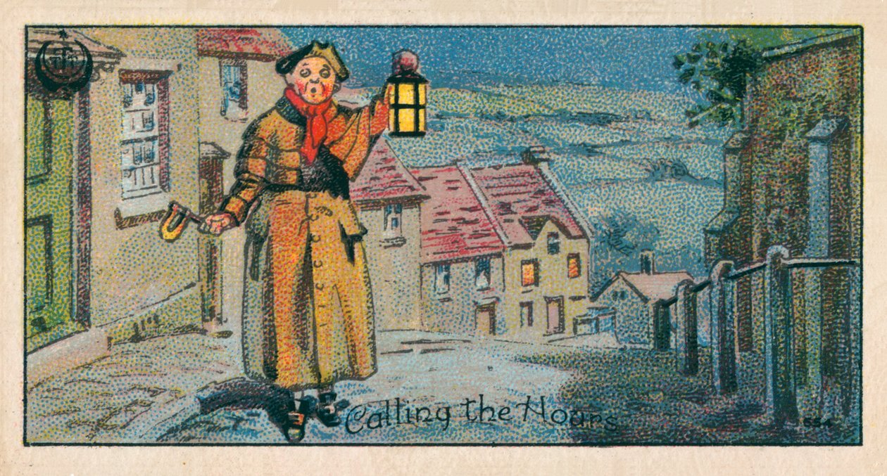 Calling the Hours, De waker (chromolitho) door English School
