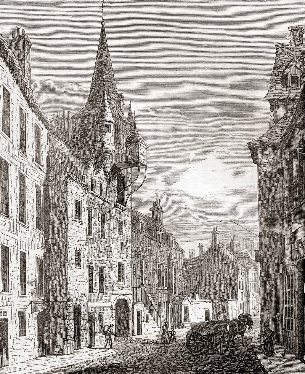Canongate Jail, Edinburgh, Schotland, uit Old England: A Pictorial Museum, uitgegeven 1847 door English School