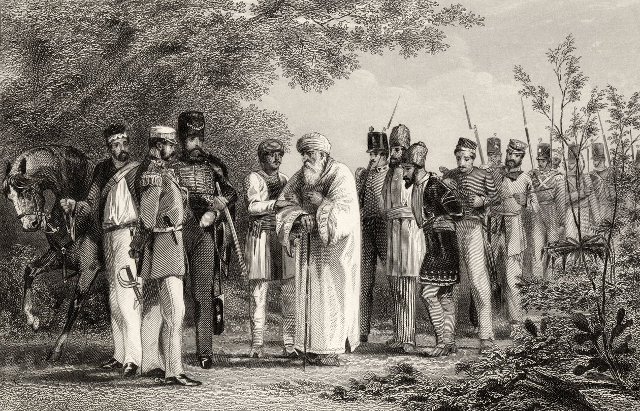 Gevangenneming van de koning van Delhi door kapitein Hodson, uit 