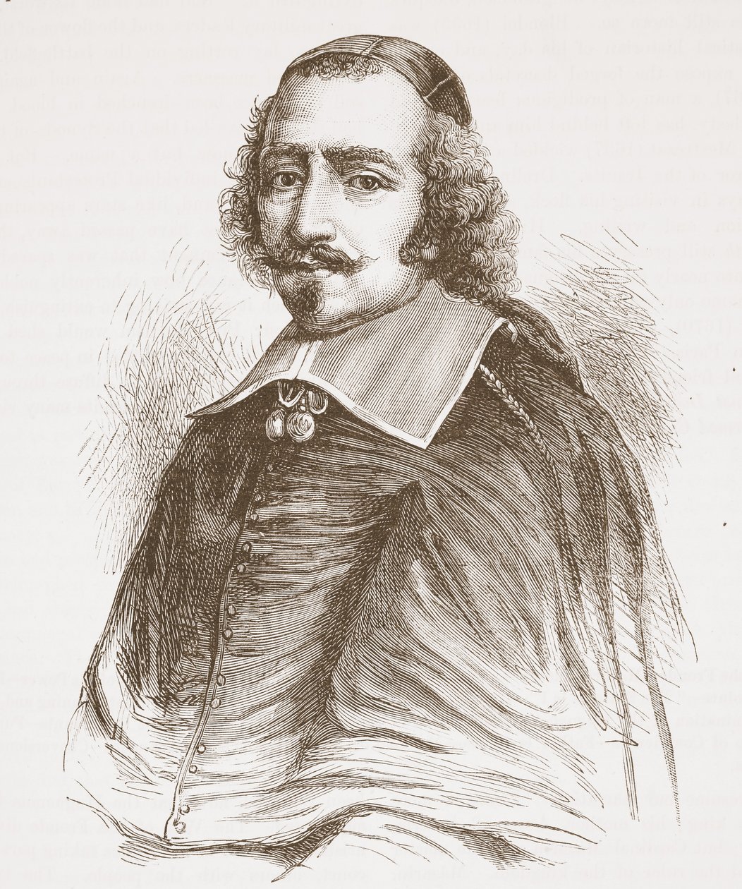 Kardinaal Mazarin (naar een portret in de Galerie van Versailles), illustratie uit De Geschiedenis van het Protestantisme door James Aitken Wylie, 1878 door English School