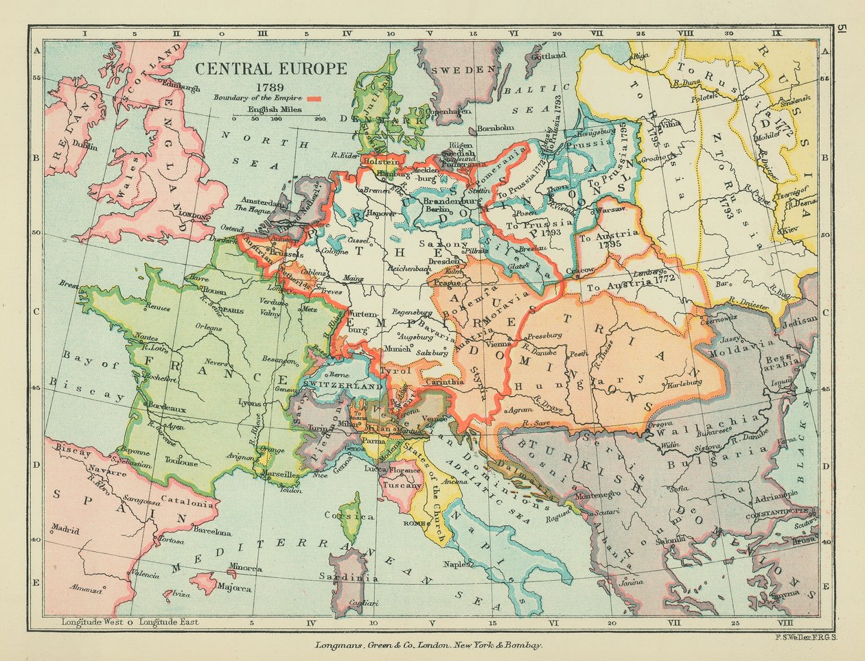 Centraal-Europa (kleurenlitho) door English School