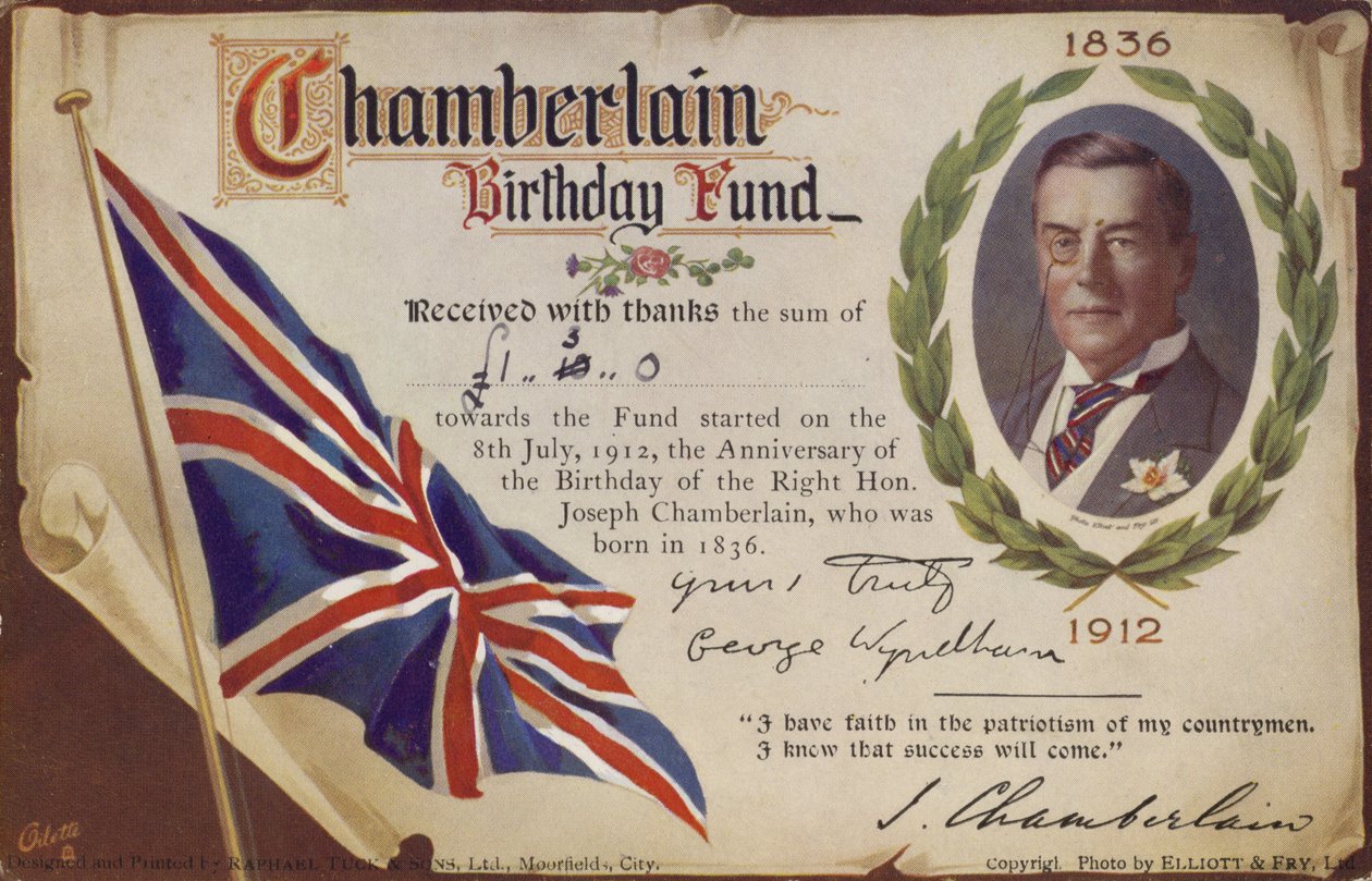 Chamberlain Verjaardagsfonds door English School