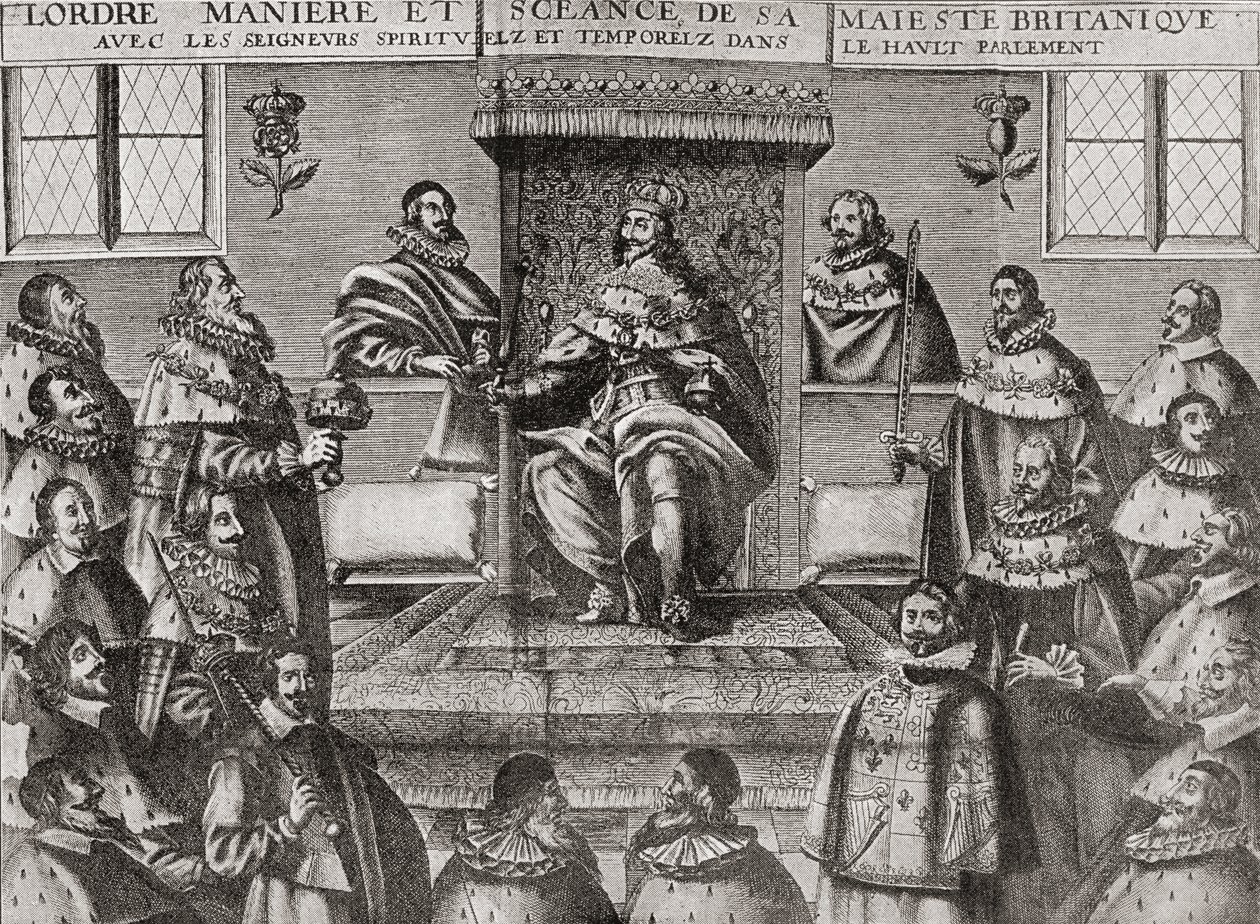Karel I in het Hogerhuis in 1648, uit 