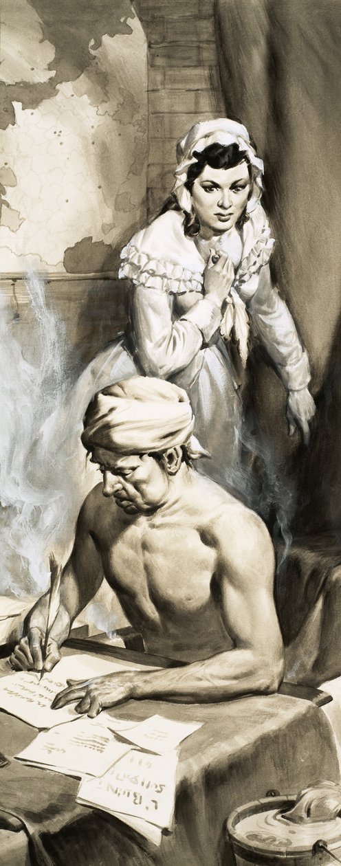 Charlotte Corday staat op het punt Jean Paul Marat te vermoorden door English School