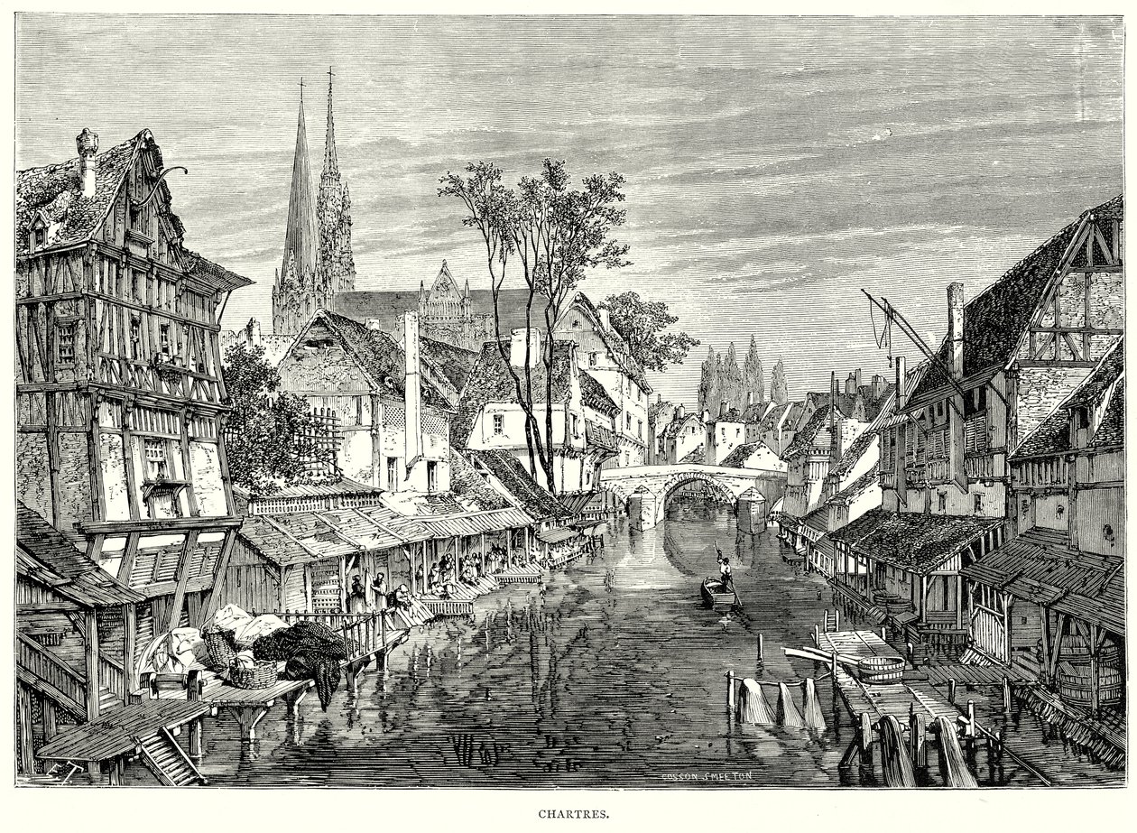 Chartres (gravure) door English School