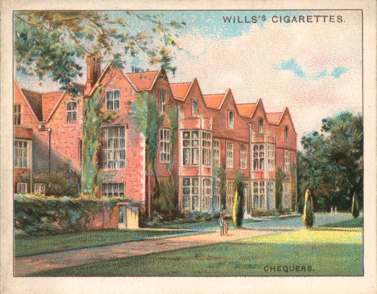 Chequers, Buckinghamshire (kleurenlitho) door English School