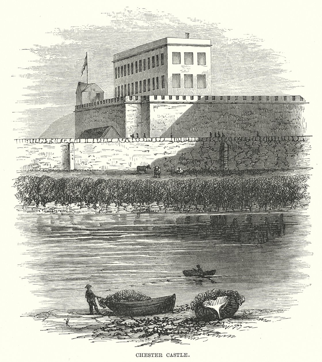 Kasteel van Chester (gravure) door English School