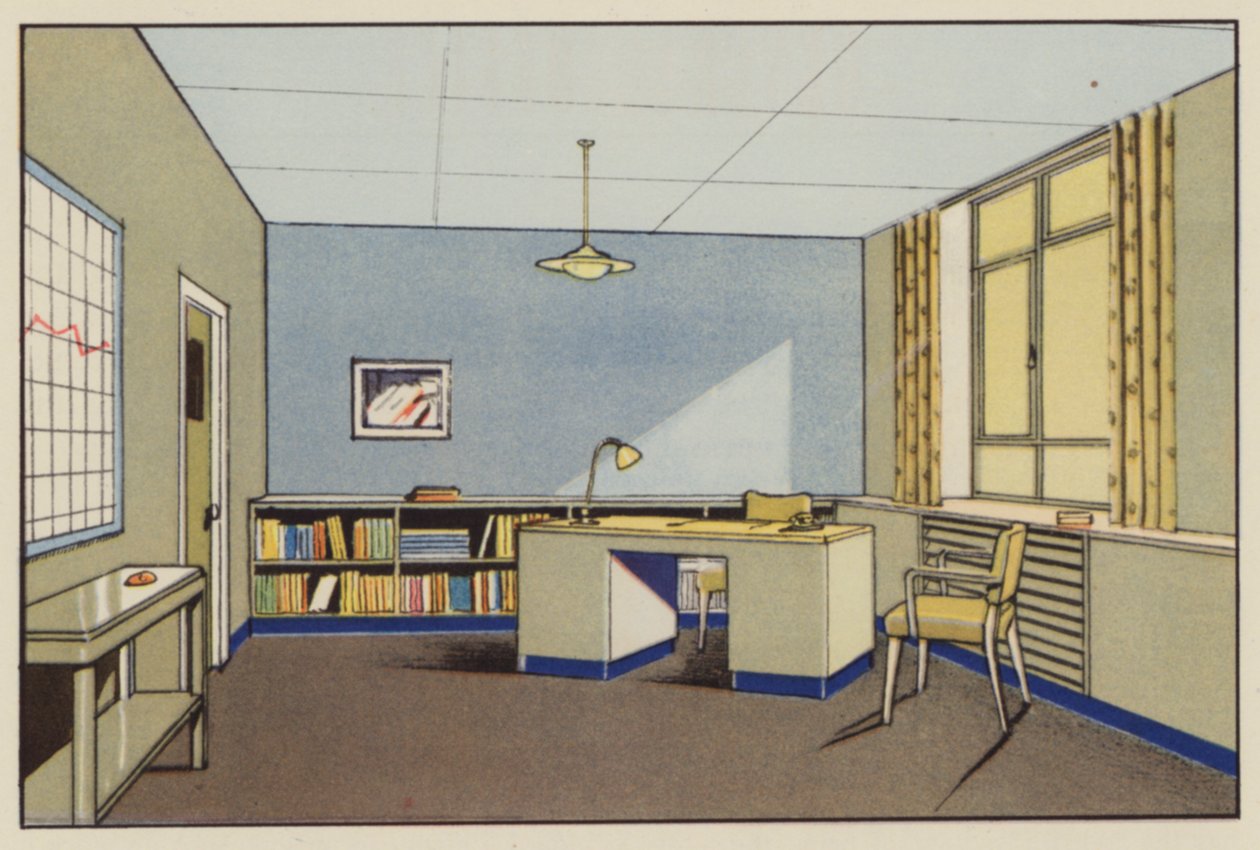 Hoofd Verkoopbinnendienst (kleurenlitho) door English School