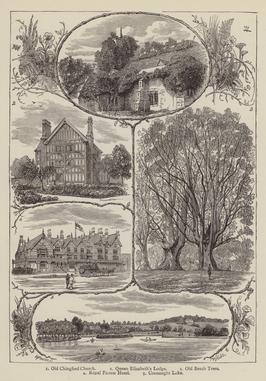 Chingford (gravure) door English School
