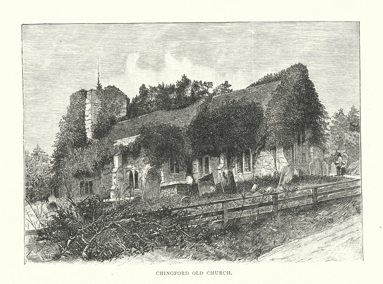 Chingford Old Church (gravure) door English School