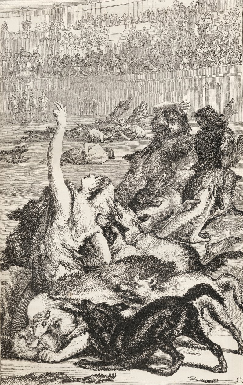 Christelijke Martelaren in de Romeinse Arena, ca. 1865 door English School