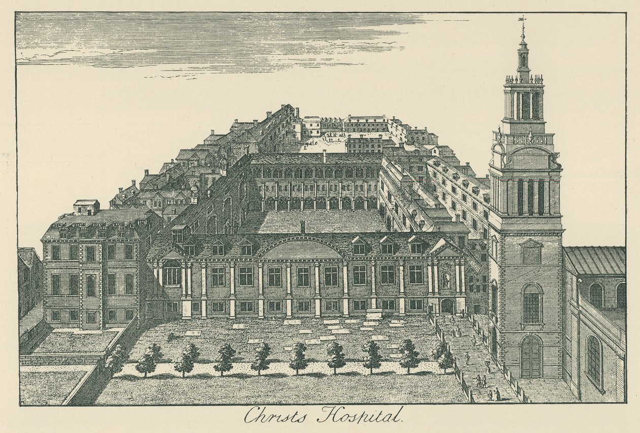 Christs Ziekenhuis (litho) door English School