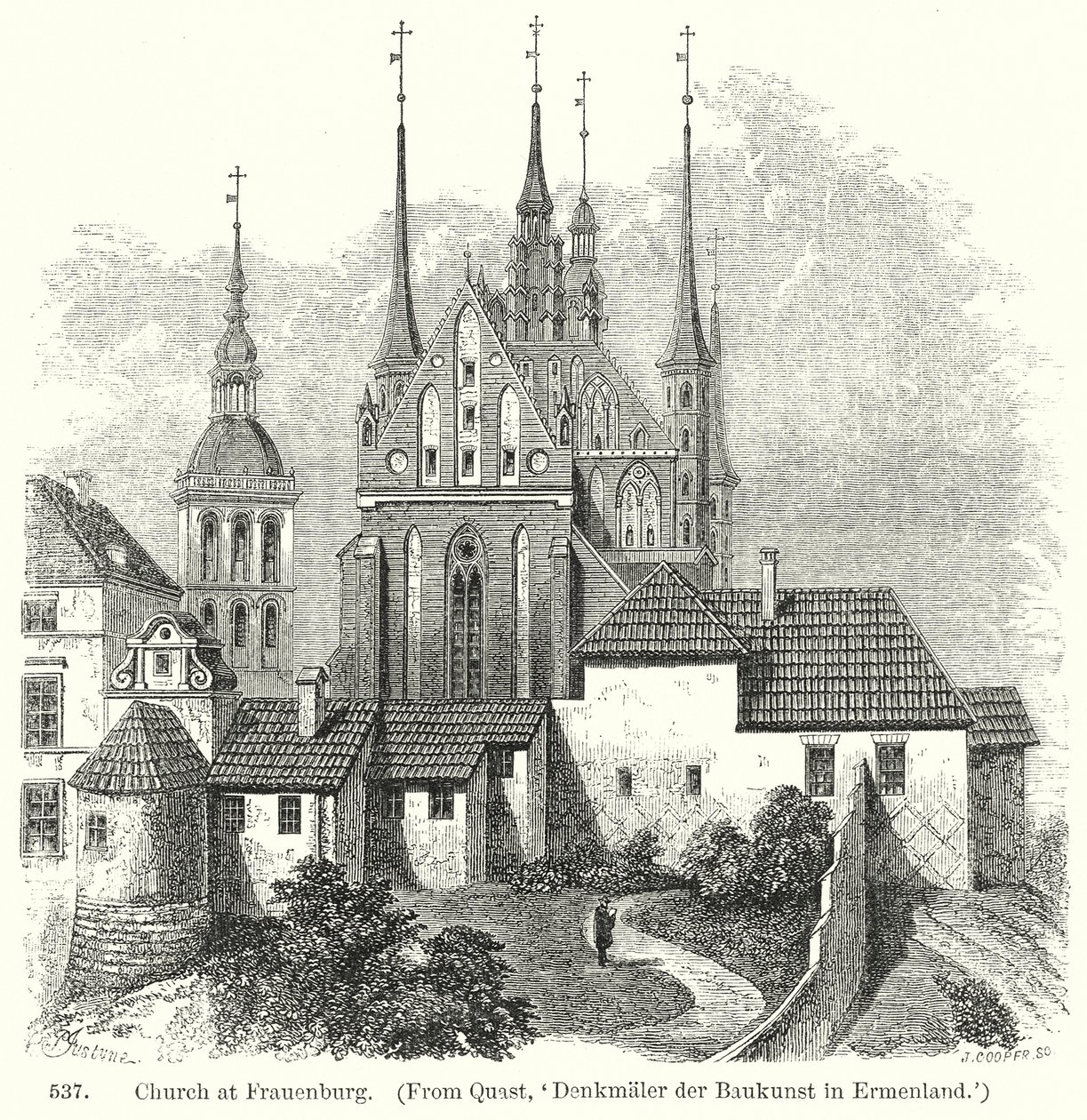 Kerk in Frauenburg (gravure) door English School